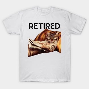 Retired Not My Funny Problem Gifts Anymore Cat Retirement T-Shirt